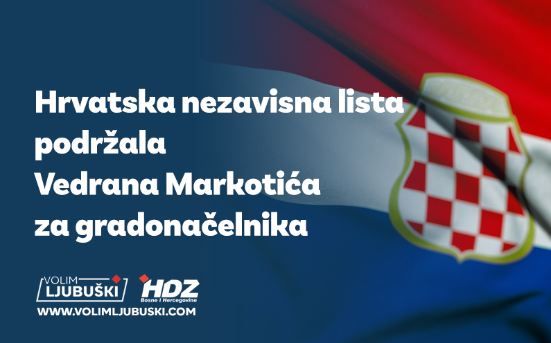 Hrvatska nezavisna lista podržala Vedrana Markotića za gradonačelnika